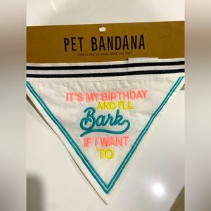 Pet Birthday Bandana. NWT never worn! Would fit small to med sized dog breeds.